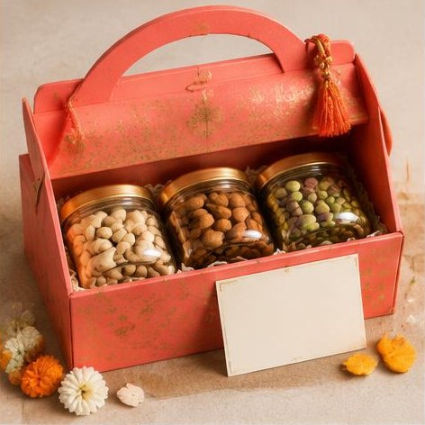 Trio of Nuts — Petite Gifts gift hamper illustration