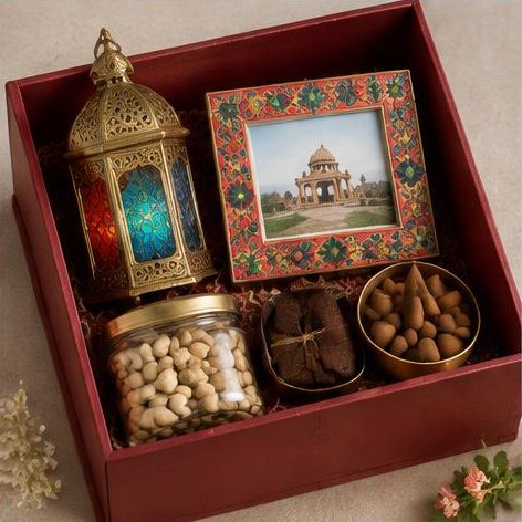 Lantern & Mosaic Hamper — Grand Hampers gift hamper illustration